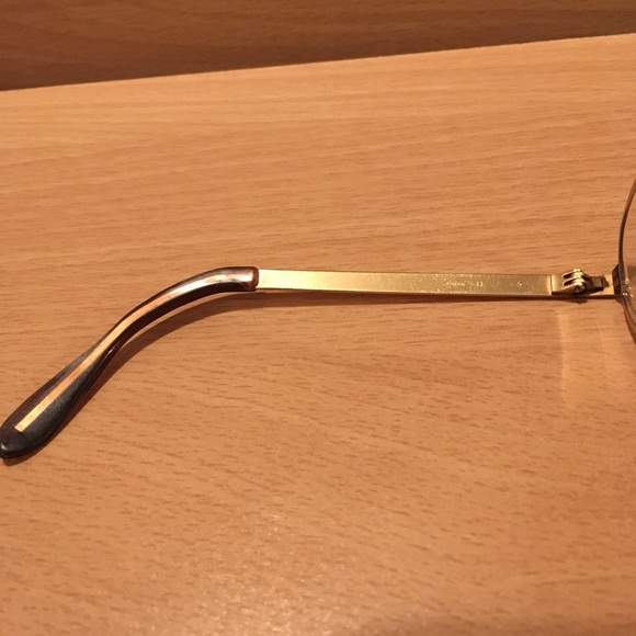 60s Marine USA Vintage Eyeglasses Brass Tone Metal with Velvet Kiss Lock Case - Picture 5 of 8